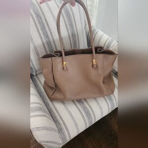 Elegant Brown Leather Tote Bag